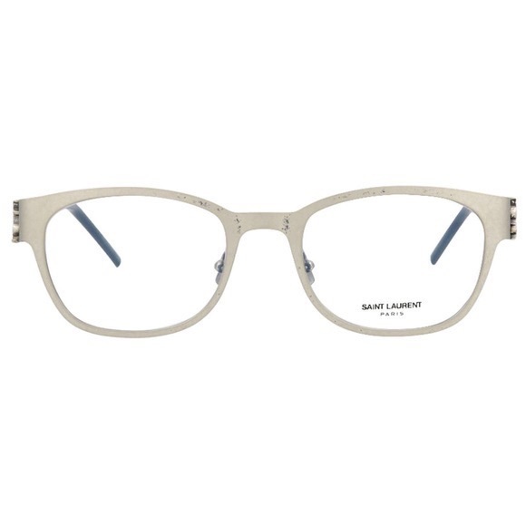 SAINT LAURENT BRUSHED SILVER METAL OPTICAL UNISEX EYEGLASSES SL M46 - Picture 2 of 3